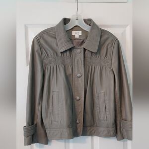 LOFT leather jacket gray